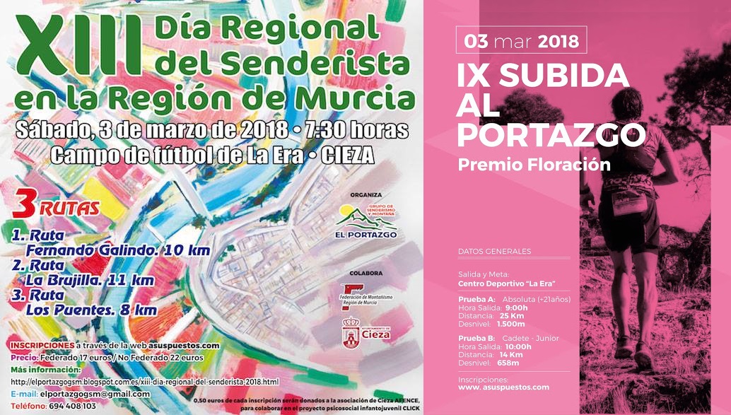 IX Subida al Portazgo y XIII Día Regional del Senderista Región de Murcia 2018 en Cieza