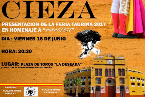 Foto del cartel de la presentación corrida de toros Cieza.
