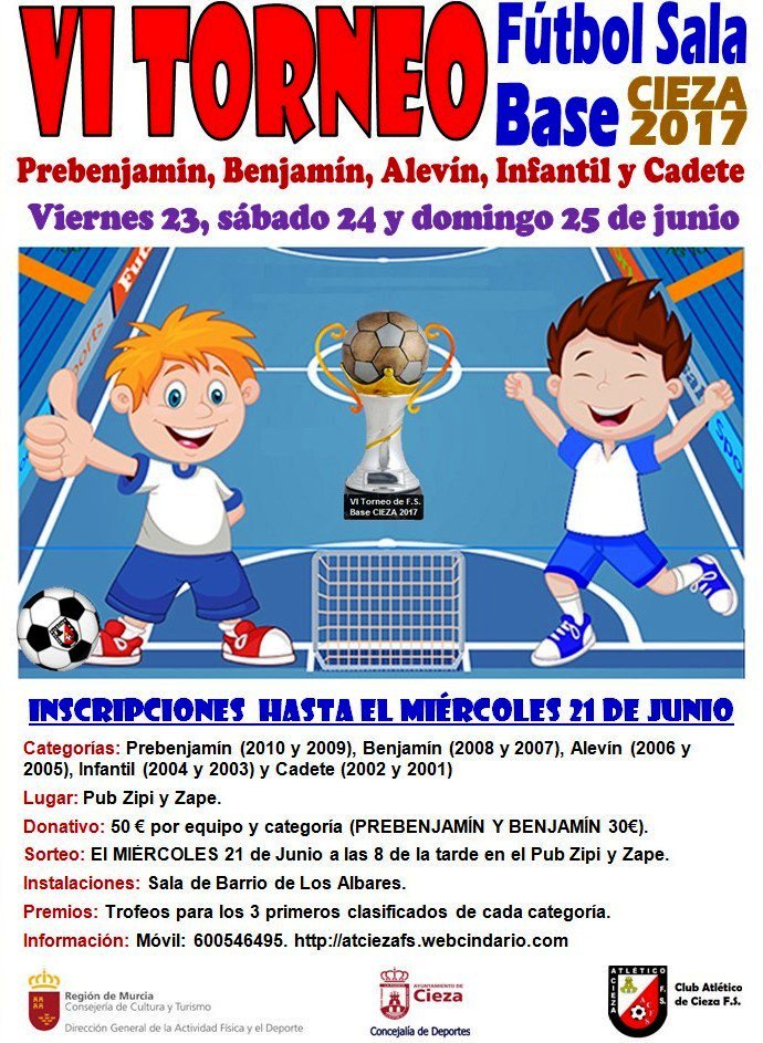 Imagen del cartel del Campeonato de Fútbol Sala del Club Atlético Cieza. en su edición año 2017.