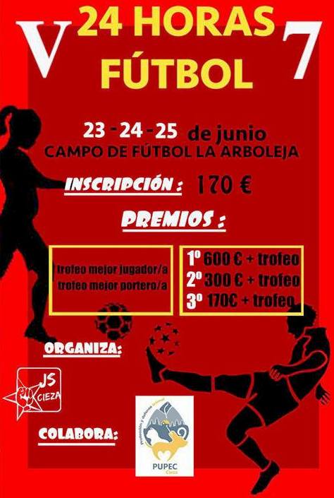 Cartel del Torneo de fútbol sala que organiza Juventudes Socialistas de Cieza.