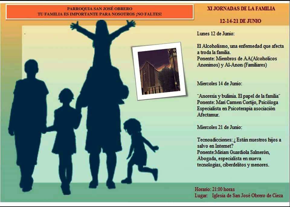 Cartel jornadas organizadas por la parroquia de San José Obrero de Cieza.
