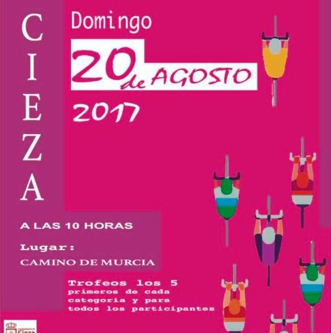 Cartel de las carreras y exhibición de escuelas de ciclismo en Cieza.