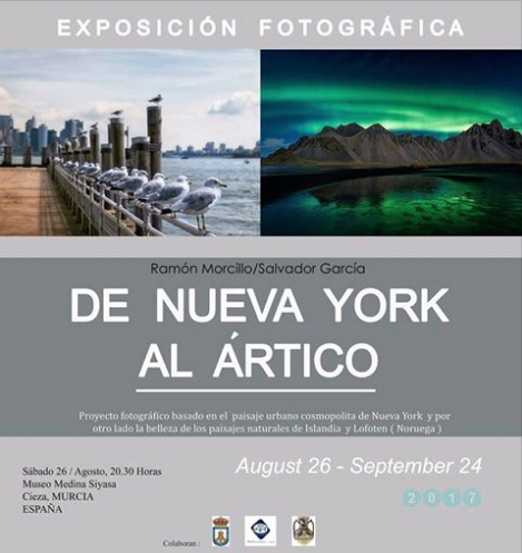 Imagen del cartel de la exposición fotográfica 'De Nueva York al Ártico' en el Museo Siyâsa de Cieza.