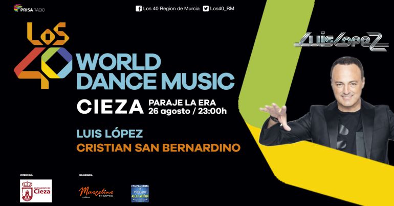 Cartel de la fiesta World Dance Music de los 40 principales en cieza