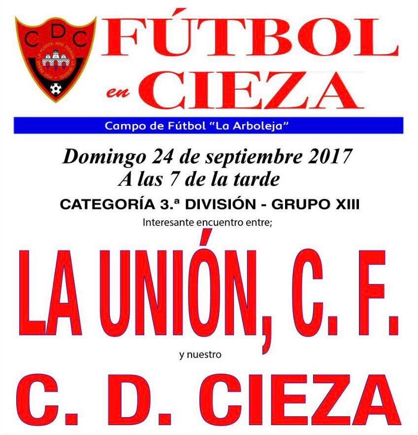 Cartel del Club Deportivo Cieza se enfrenta en la Arboleja