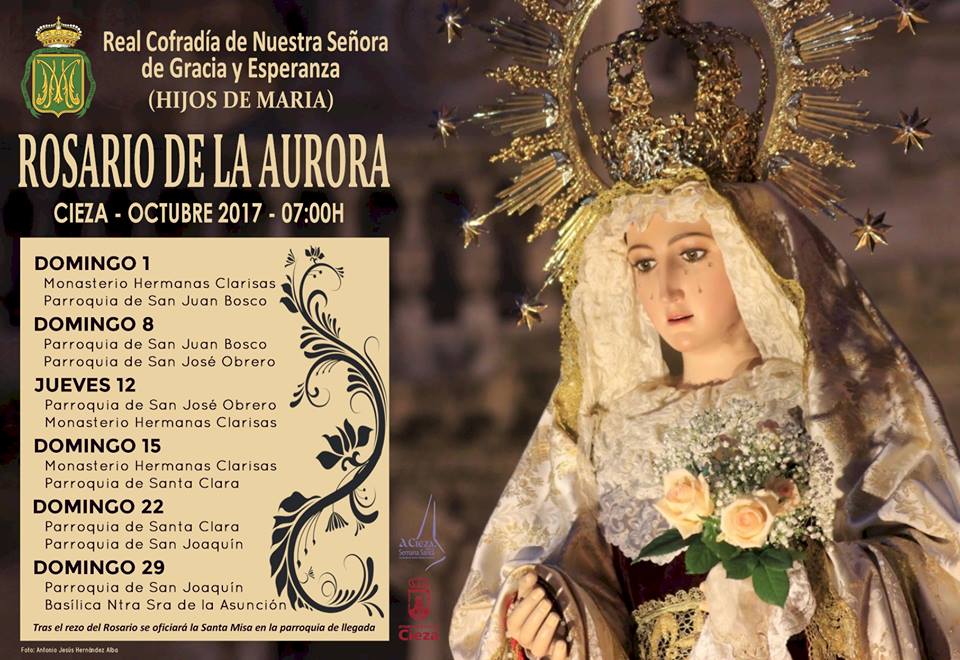 Horario y cartel del Rosario de la Aurora en Cieza.