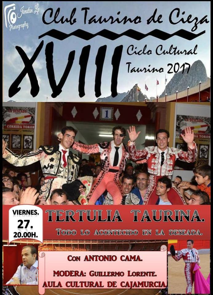Foto del Cartel del Ciclo Cultural organizado por el Club Taurino de Cieza