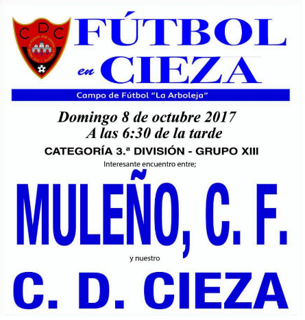 Cartel del partido Club Deportivo Cieza - Muleño
