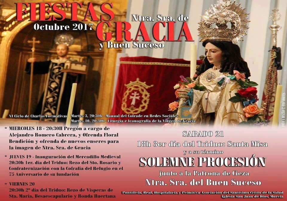 Fotografía del Cartel anunciador de los actos Santa María de Gracia y el Buen Suceso Murcia.