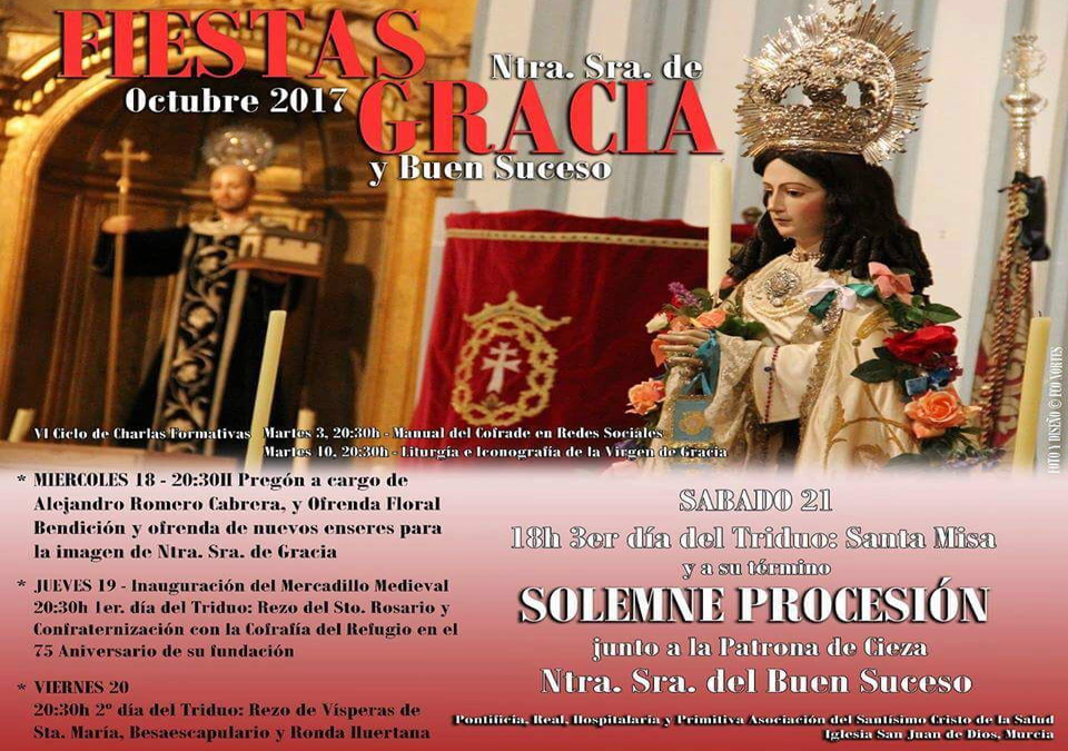 Fotografía del Cartel anunciador de los actos Santa María de Gracia y el Buen Suceso Murcia.