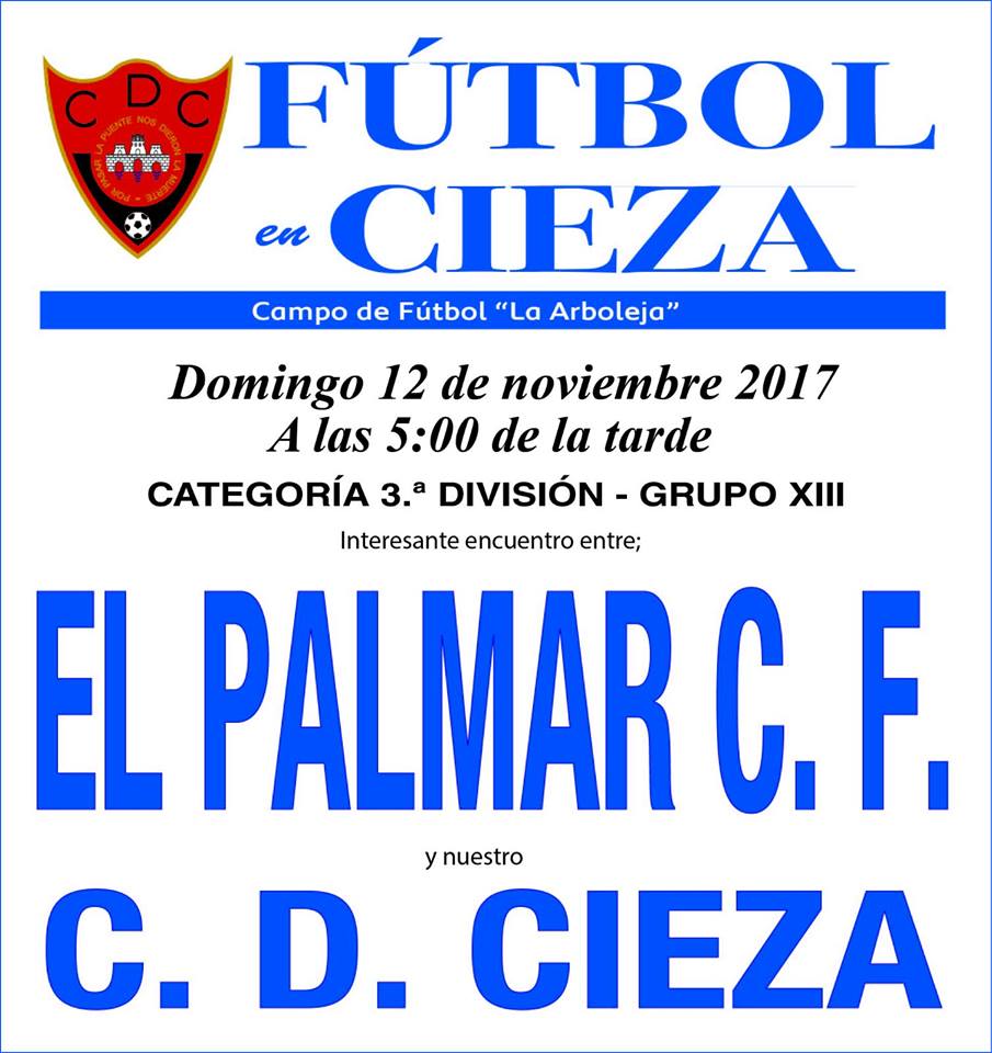 Imagen del Cartel de fútbol en Cieza en la Arboleja contra el Palmar.