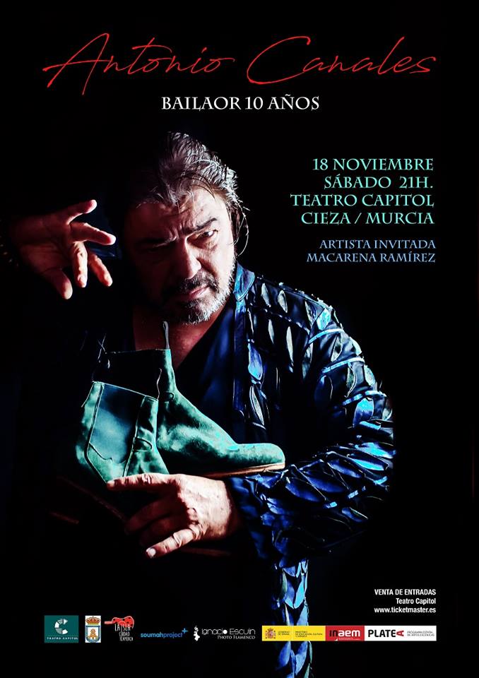Cartel de la actuación de Antonio Canales que llega al Teatro Capitol con su nuevo espectáculo “Bailaor 10 años”.
