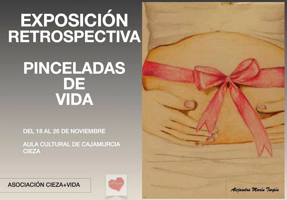 Imagen del Cartel con la información de la Exposición por la Vida de la Asociación Cieza+Vida de cieza.