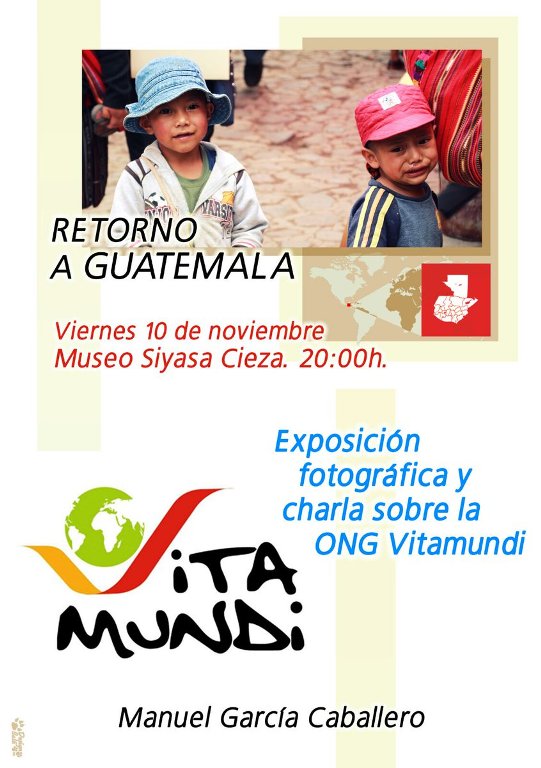 Imagen del Cartel de la exposición fotográfica sobre la organización humanitaria Vita Mundi en el Museo Siyâsa en Cieza.