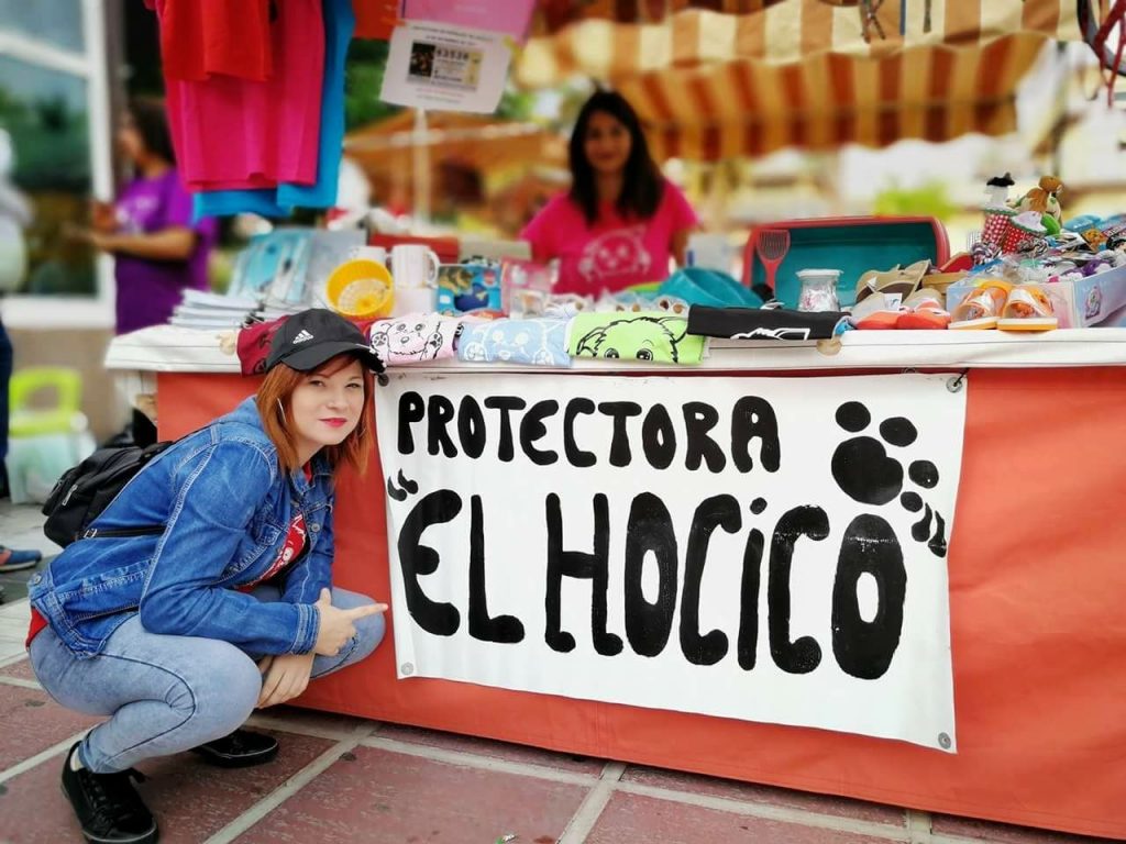 Imagen del Puesto instalado por el mercadillo de la protectora animal 'El Hocico' de Cieza.