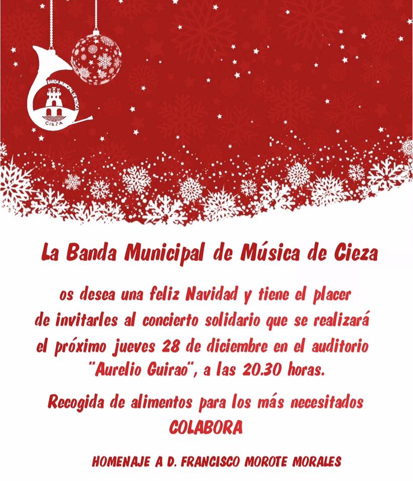 Imagen del Cartel del Concierto de Navidad de la Banda Municipal de Música de Cieza.