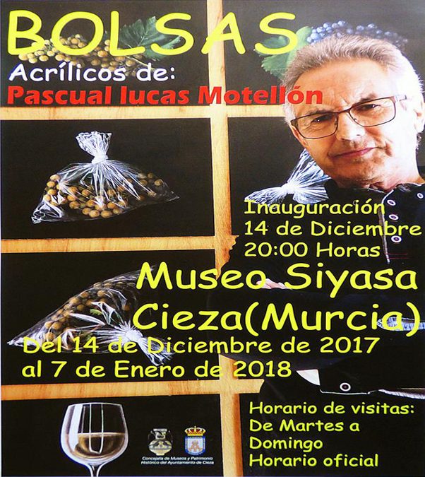 Foto del Cartel de la exposición de Pascual Lucas Motellón en el Siyâsa de Cieza.