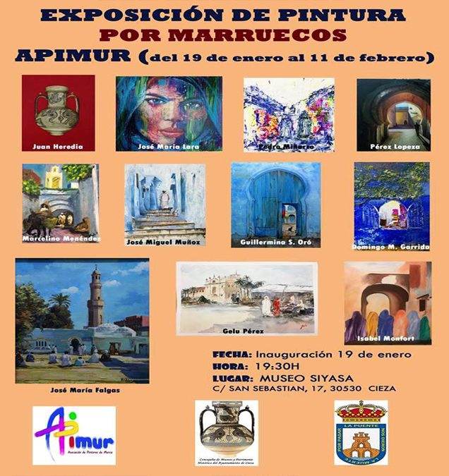 Imagen del cartel de la exposición 'Por Marruecos' de la Asociación de Pintores de Murcia APIMUR.