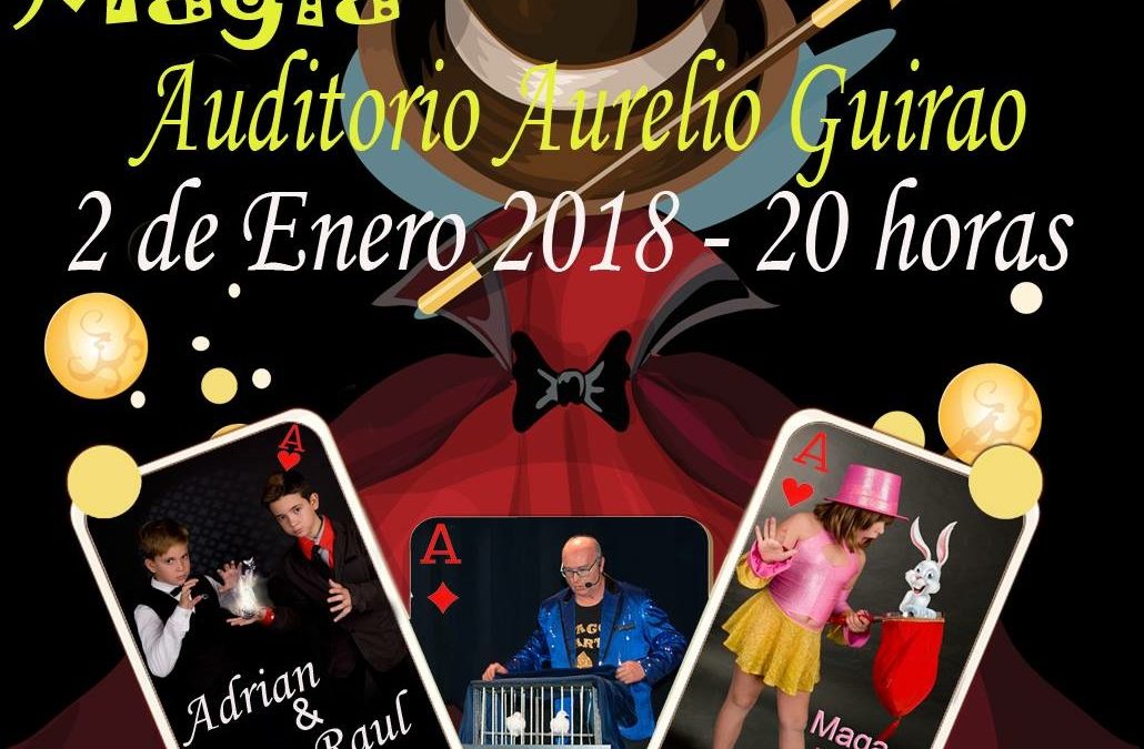 Cartel del Espectáculo de Magia de el Mago Marti en el Auditorio Aurelio Guirao de Cieza.