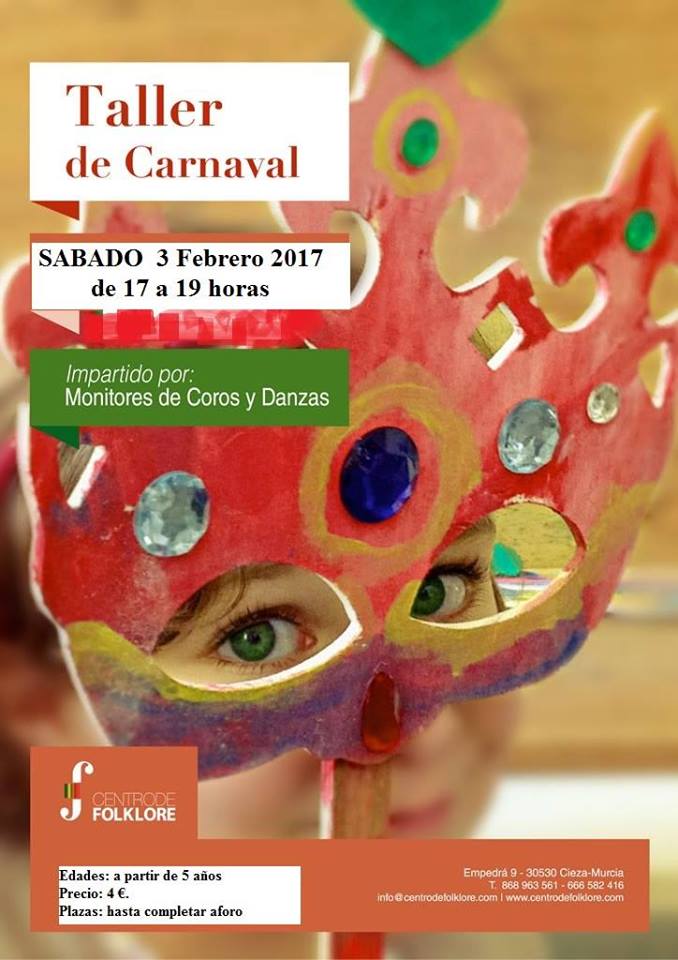 Imagen del cartel del Taller de Carnaval en Cieza.
