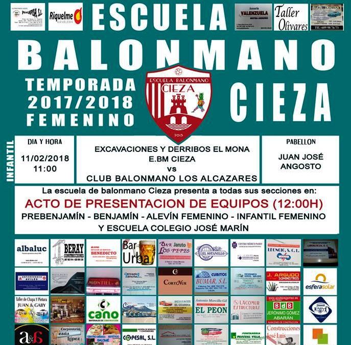 Imagen del Cartel del acto de presentación de las secciones del Club Escuela Balonmano de Cieza.