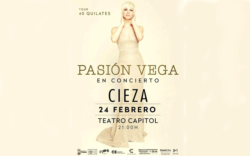 Imagen del Cartel del concierto de Pasión Vega en el Teatro Capitol en Cieza.