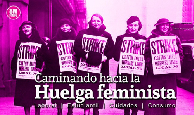 Montaje del Cartel de la huelga femenina Cieza 2018.