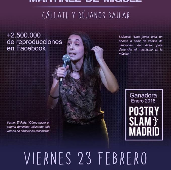Cartel de la actividad de Poesía Escénica con Alejandra de Miguel en Aristogatos Coffee