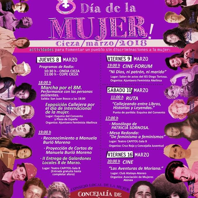 Cartel de los Actos celebración día de la Mujer en Cieza.