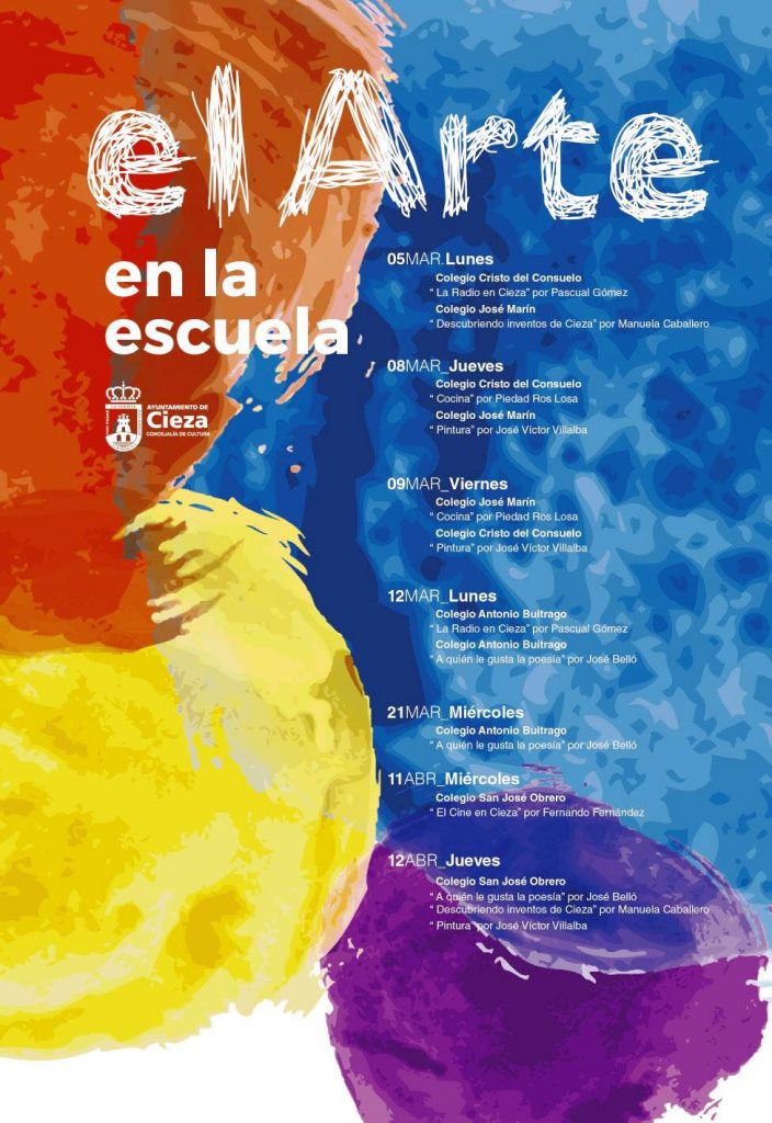 Cartel actividades 'EL ARTE EN LA ESCUELA'.