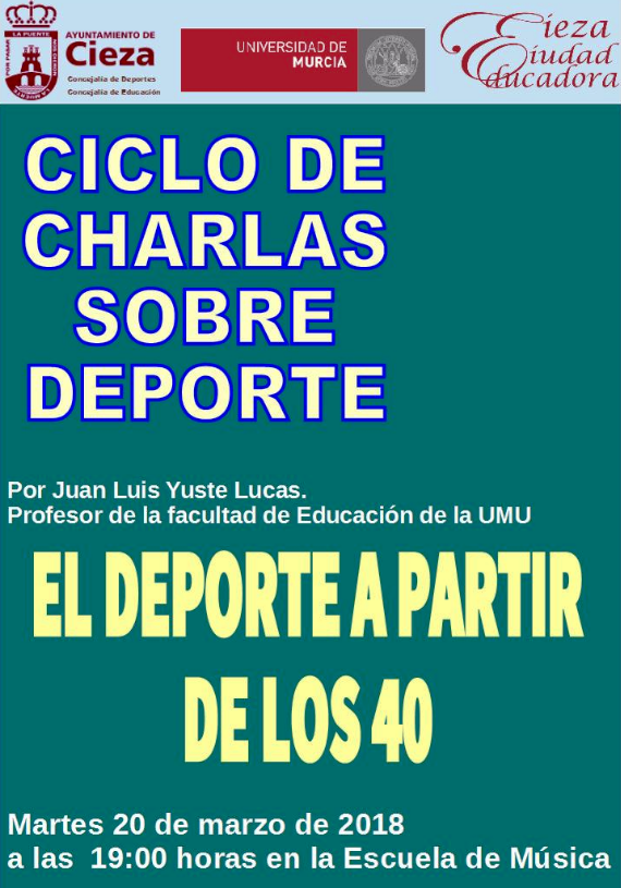 Cartel de la charla Ciclo Charlas Deportivas en Cieza.