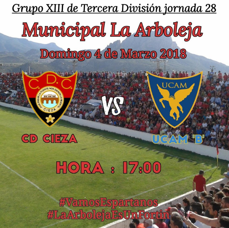 Cartel del Fútbol en la Arboleja, Cieza, UCAM de Murcia.