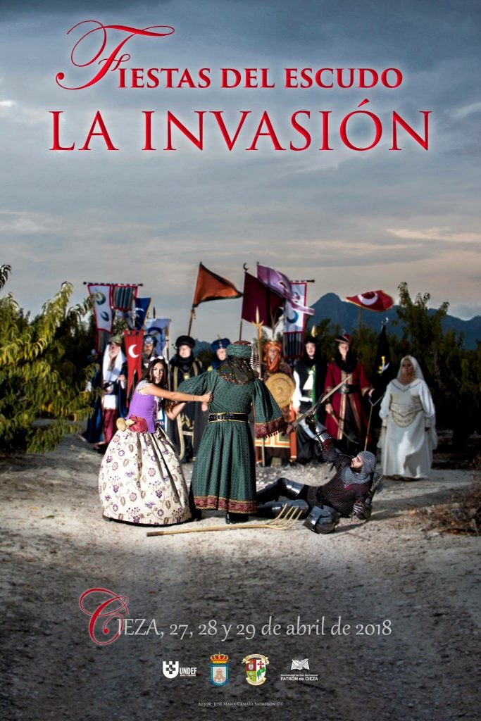 Cartel de las próximas 'Fiestas del Escudo, La Invasión' de Cieza 2018.