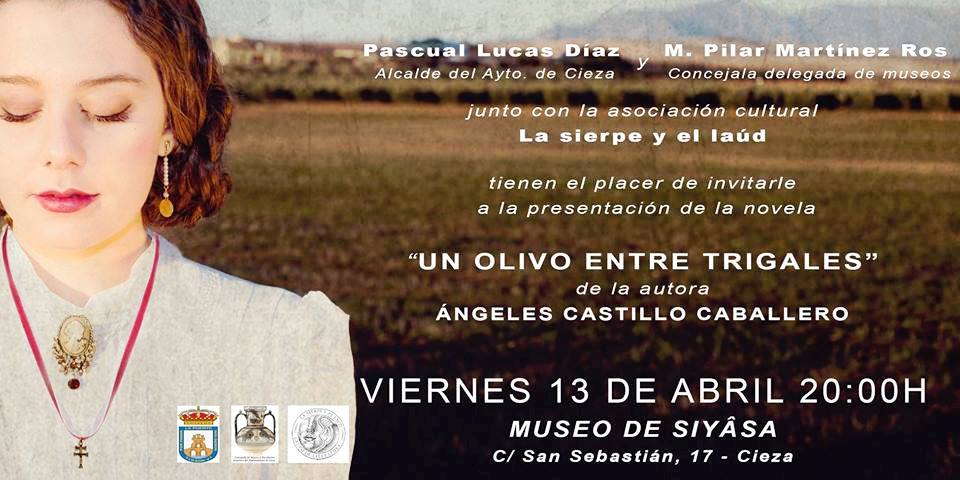 Información sobre la Presentación de la novela 'Un Olivo entre Trigales' de Ángeles Castillo Caballero.