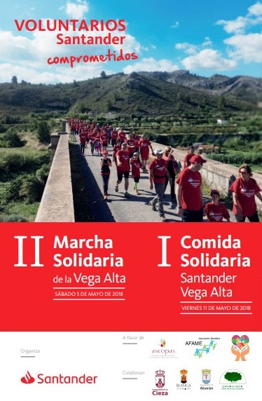 Cartel de este sábado de la Marcha Solidaria del Banco Santander en Cieza.