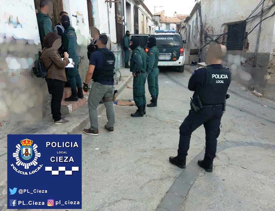 Finaliza la operación contra la droga en Cieza, por Guardia Civil y Polícia Local.