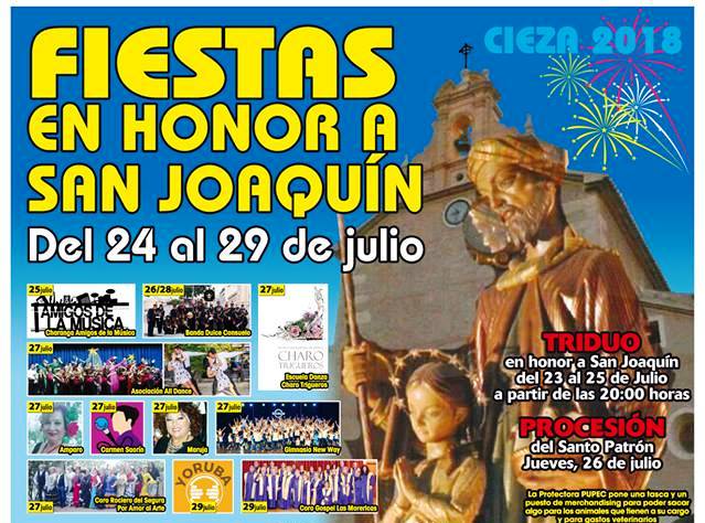 Cartel de las fiestas del Barrio de San Joaquín 2018 en Cieza.