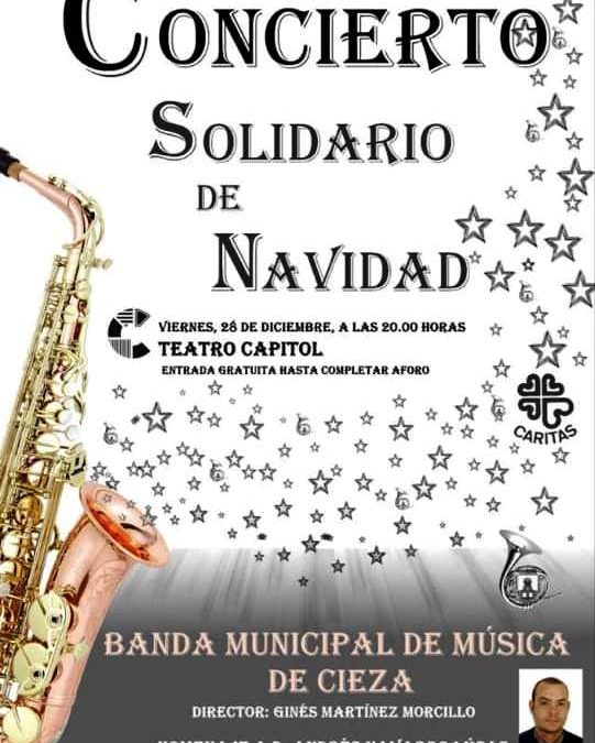 Imagen del cartel del concierto solidario banda Municipal de Música.