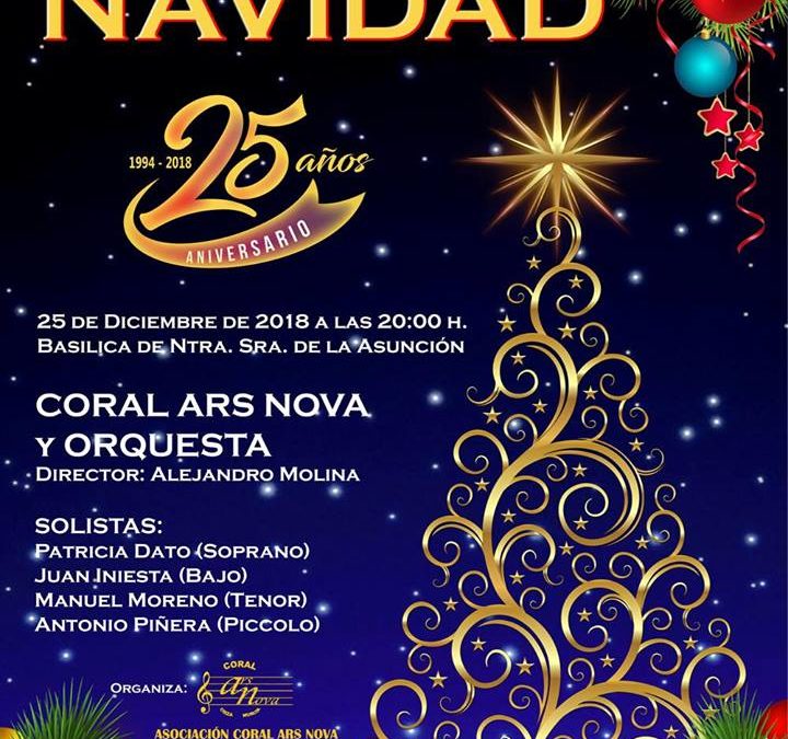 Concierto de Navidad de la Coral Ars Nova, cumpliéndose este año su 25 Aniversario