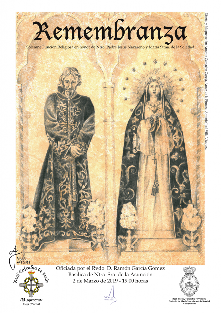 Cartel de la misa Remembranza Cartel función religiosa en Cieza.