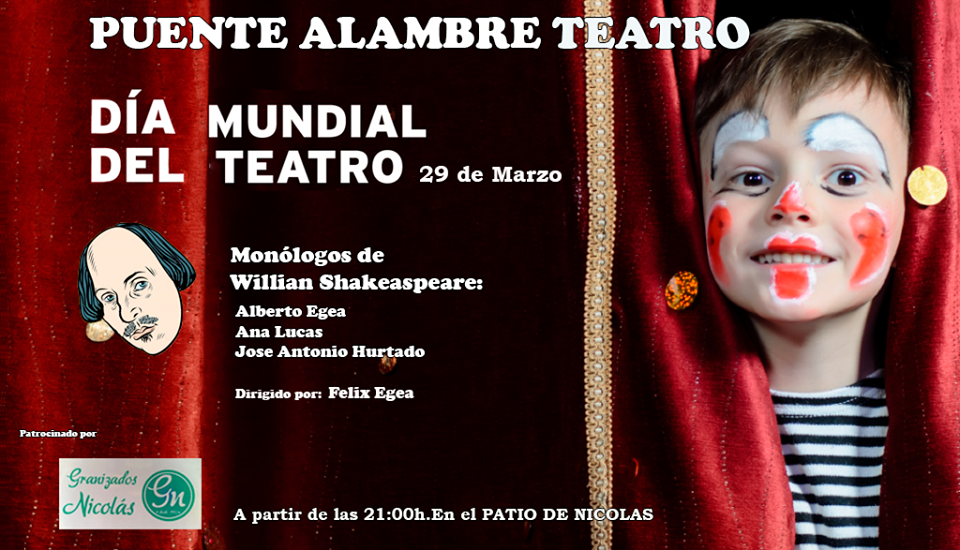 Celebración ‘Día Mundial del Teatro’ por Puente Alambre en El Patio de Nicolás