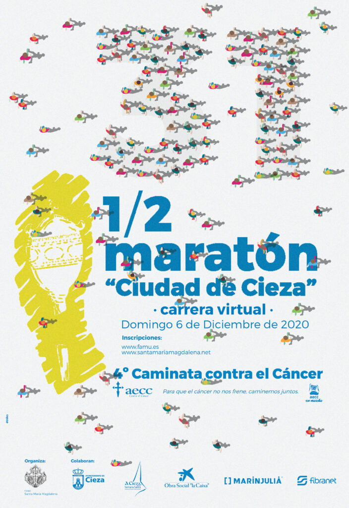 Cartel Media Maratón Ciudad de Cieza 2020.