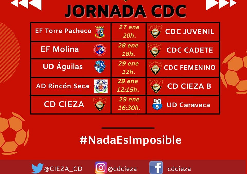 Horarios de los diferentes equipos del Club Deportivo Cieza