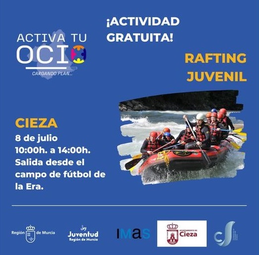 La Concejalía de Juventud propone una actividad gratuita de rafting