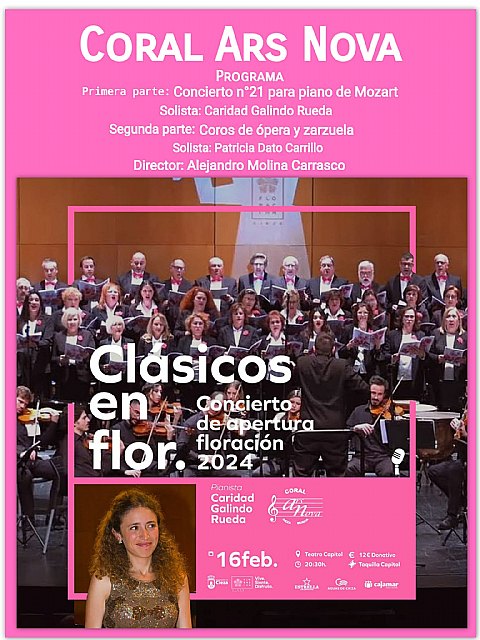 cartel del concierto en Cieza de la Coral Ars Nova por la Floración.